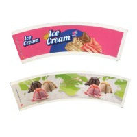 cups stock Paper  fan with Customized Logo Printing ice cream cup Cold drinks