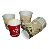 Single wall supplier paper cup pe coated embossed coffee cup