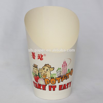 Customized printing disposable French fries paper cup