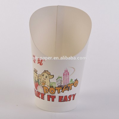 Disposable French fries paper cup with flexo printing