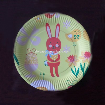 Round shape disposable paper plate with flexo printing