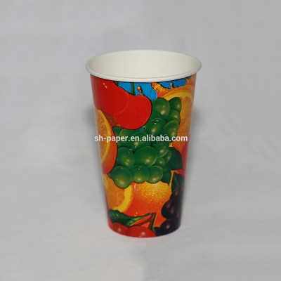 24oz paper cold drink cup with handle